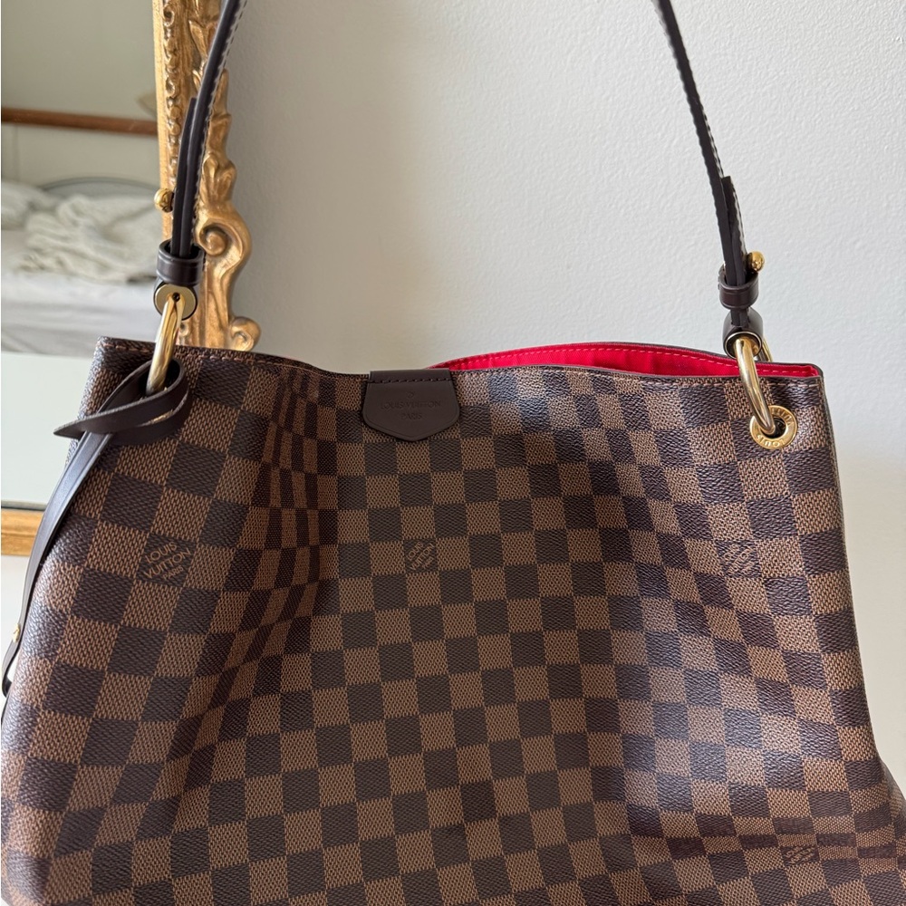 Designer Brown Checkered Tote Bag